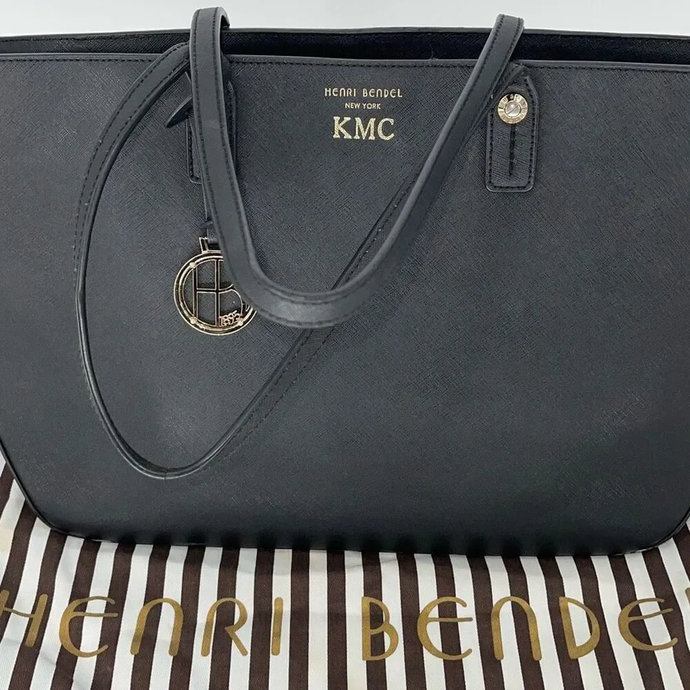 Henri‎ Bendel Aunthentic Black Large Tote Handbag Gold Hardware W/Dust Bag